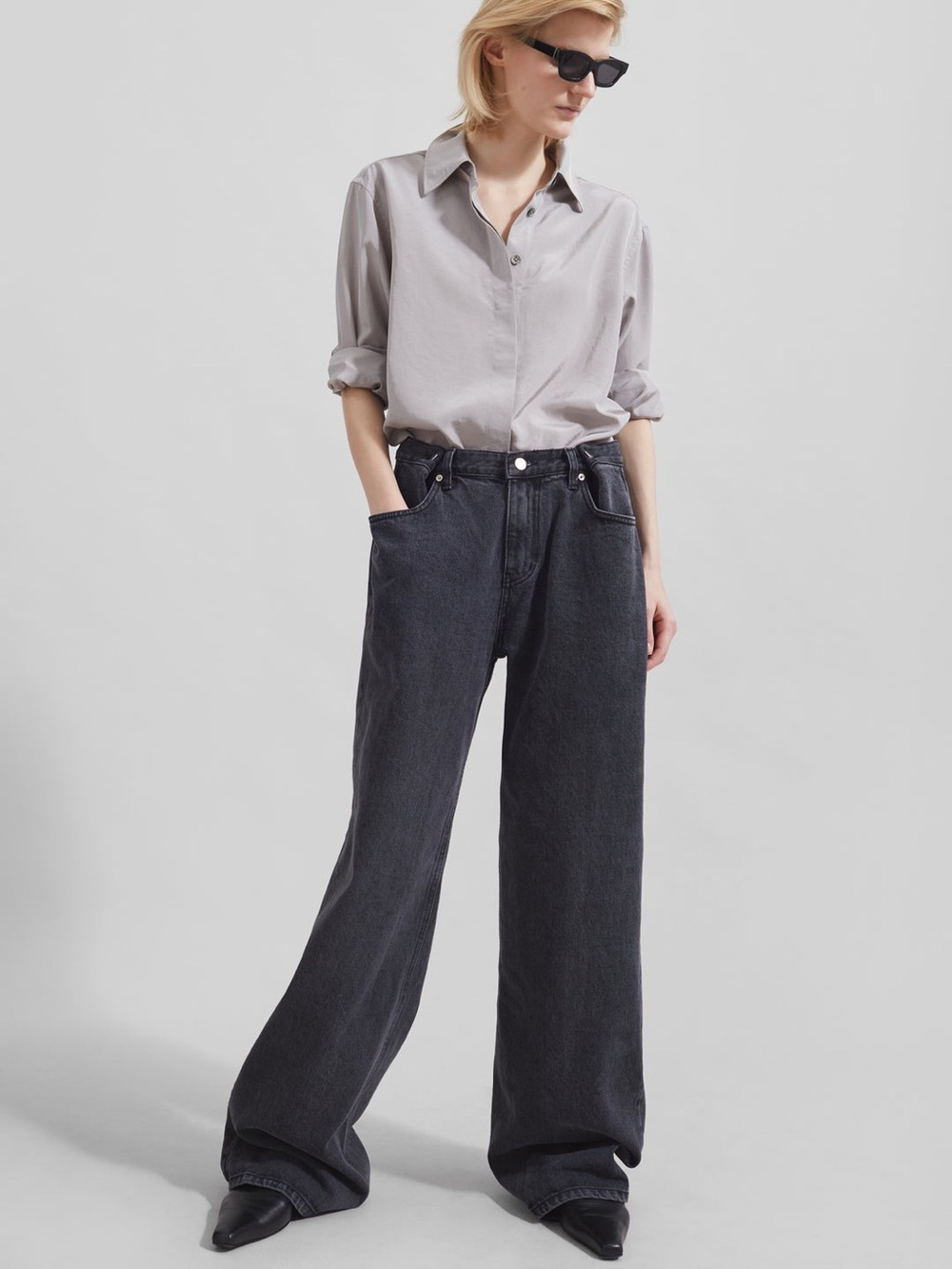 The Frankie Shop HAYLA DENIM PANTS - GREY WASH